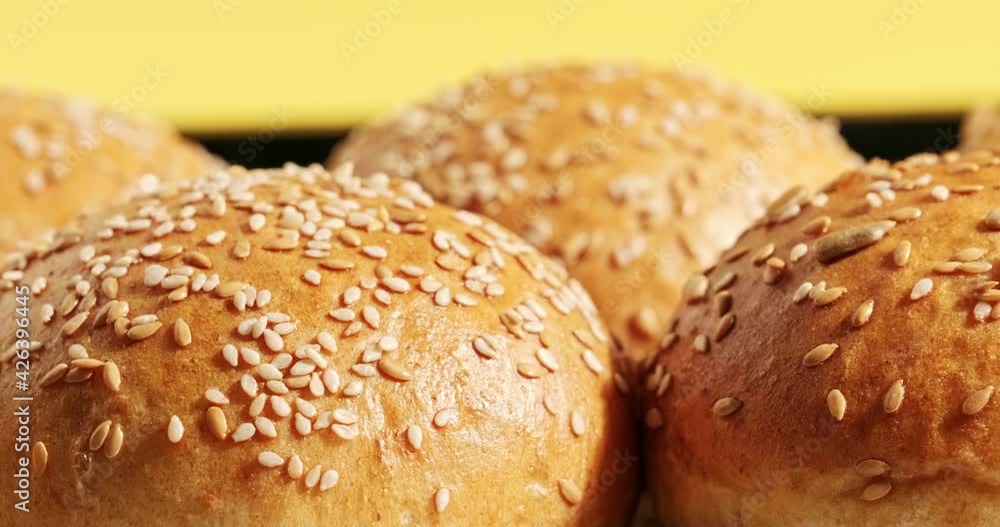 homemade burger buns only from the oven with cereals, gluten-free from whole wheat flour, with flax and sesame seeds homemade burger buns only from the oven with cereals, gluten-free from whole wheat flour, with flax and sesame seeds