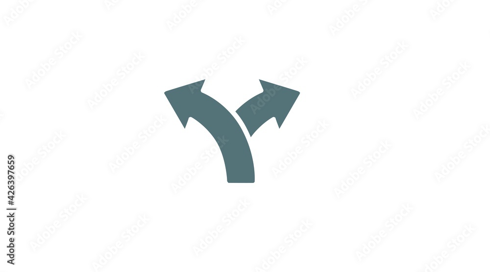 Two Ways Icon. Vector isolated sign with two arrows Two Ways Icon. Vector isolated sign with two arrows