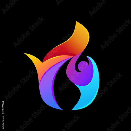abstract colorful fire logo vector