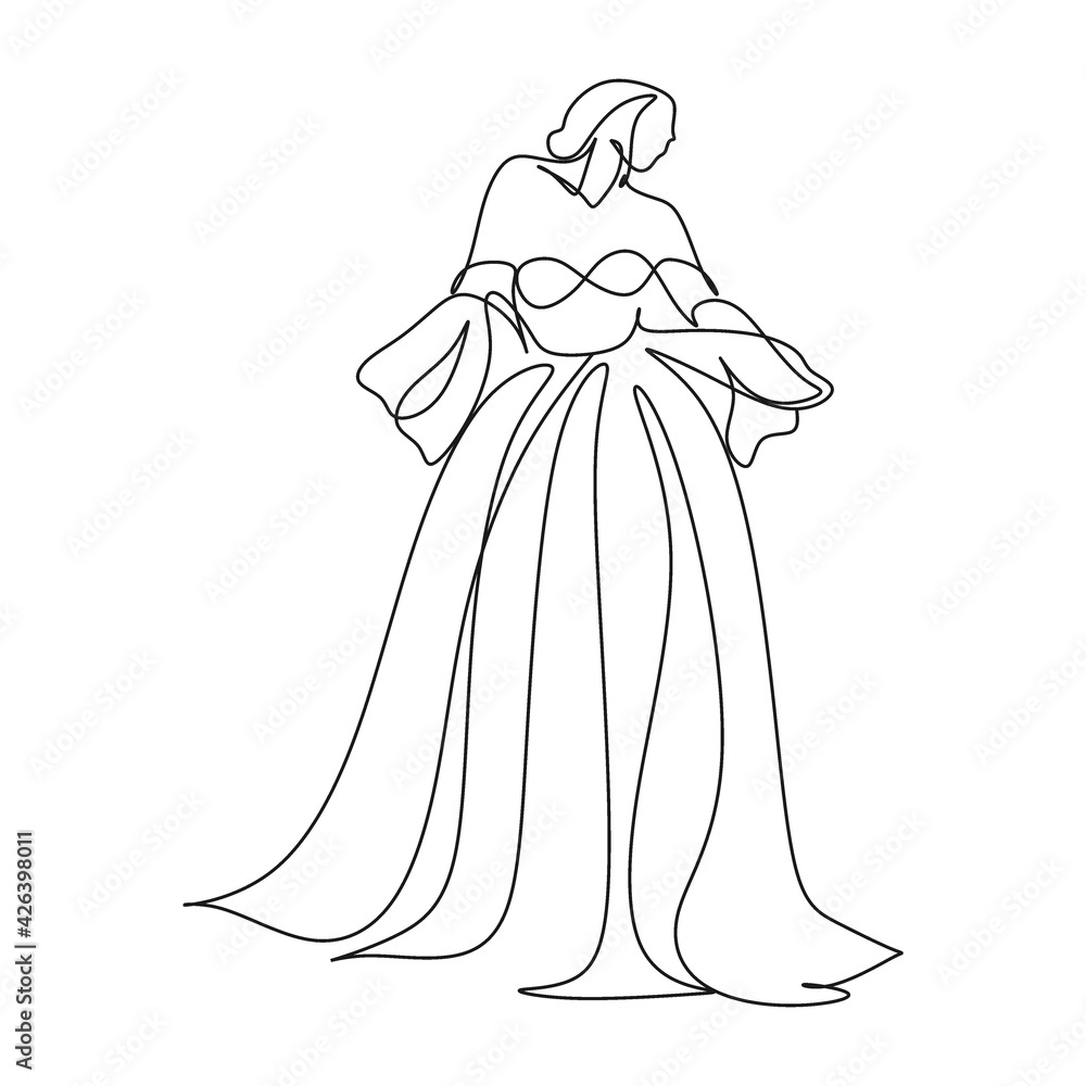 Fototapeta premium One line art abstract fashion model vector. Contemporary girl . Fashion concept, woman beauty minimalist, vector illustration pretty sexy. Cloth shop sale