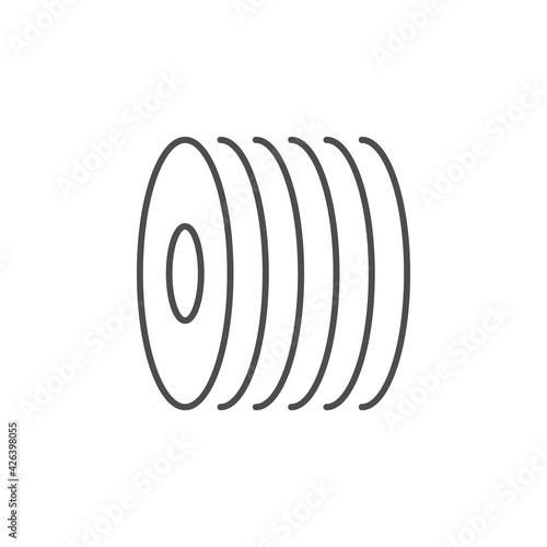Steel wire line outline icon