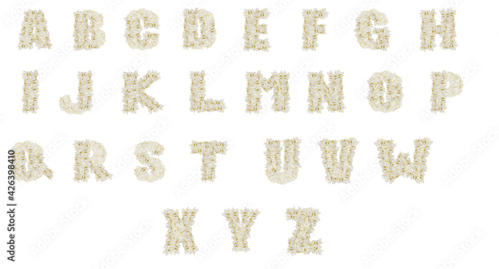 Naklejka premium The letters are made of rice