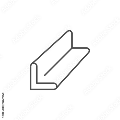 Steel corner line outline icon