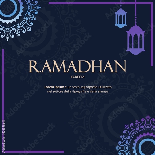 Ornament Luxury Ramadan Kareem. The Islamic holy month of Ramadhan, loved ones in the spirit of Ramadan. Illustration vector graphic perfect for concept of presentation, banner, cover and promotion ce