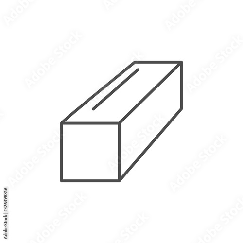 Metal square bar line icon