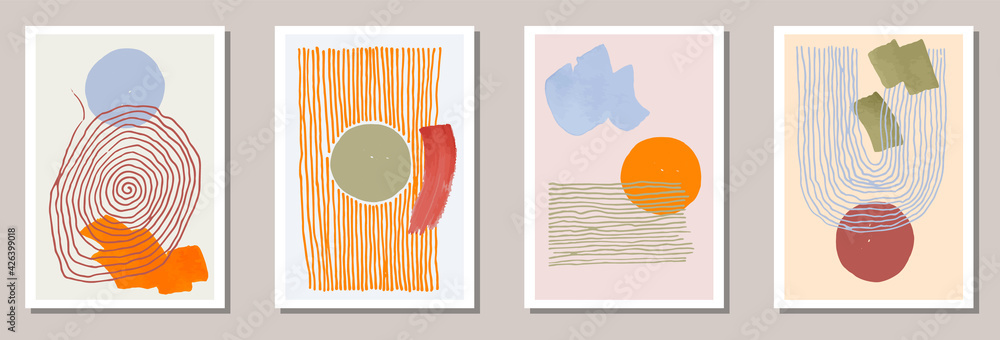 Hand drawn vintage postcards vector collection.