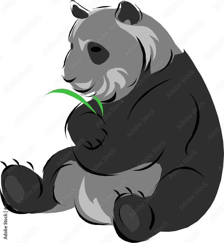 Fototapeta premium panda bear with bamboo