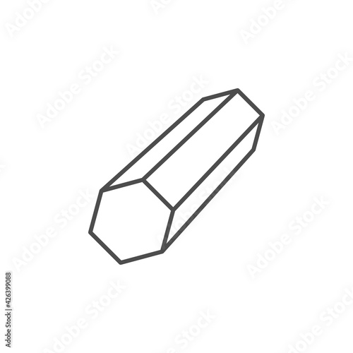 Steel hexagonal bar line icon
