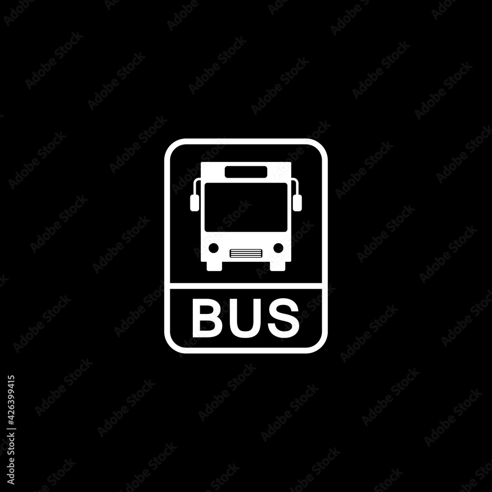 Bus stop icon isolated on dark background Bus stop icon isolated on dark background