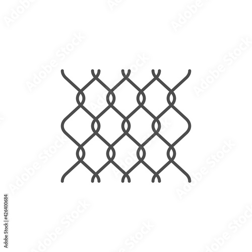 Metal mesh rabitz line icon