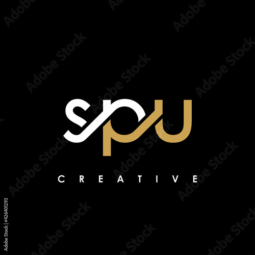 SPU Letter Initial Logo Design Template Vector Illustration