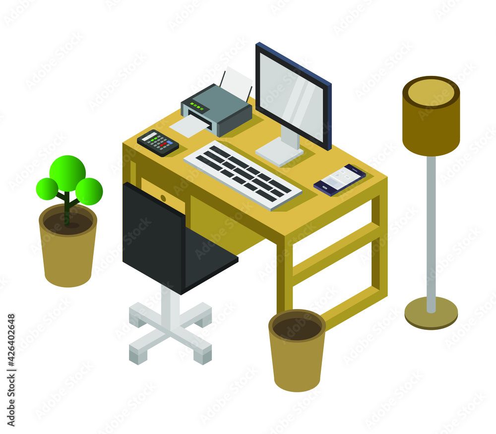 Isometric office room Isometric office room