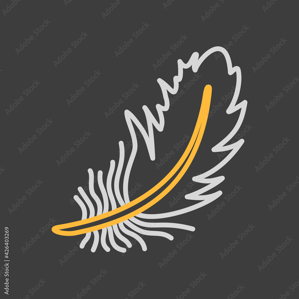 Feather vector flat icon. Farm animal sign Feather vector flat icon. Farm animal sign