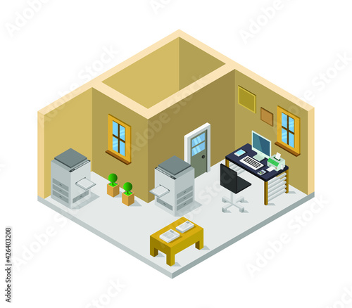 Isometric office room