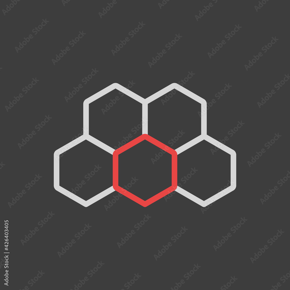 Honeycomb bee vector flat icon. Farm animal sign Honeycomb bee vector flat icon. Farm animal sign