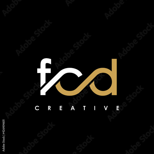 FCD Letter Initial Logo Design Template Vector Illustration