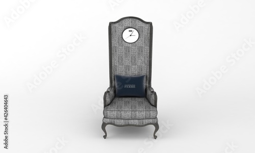 Single Sofa Chair front View furniture 3D Rendering photo