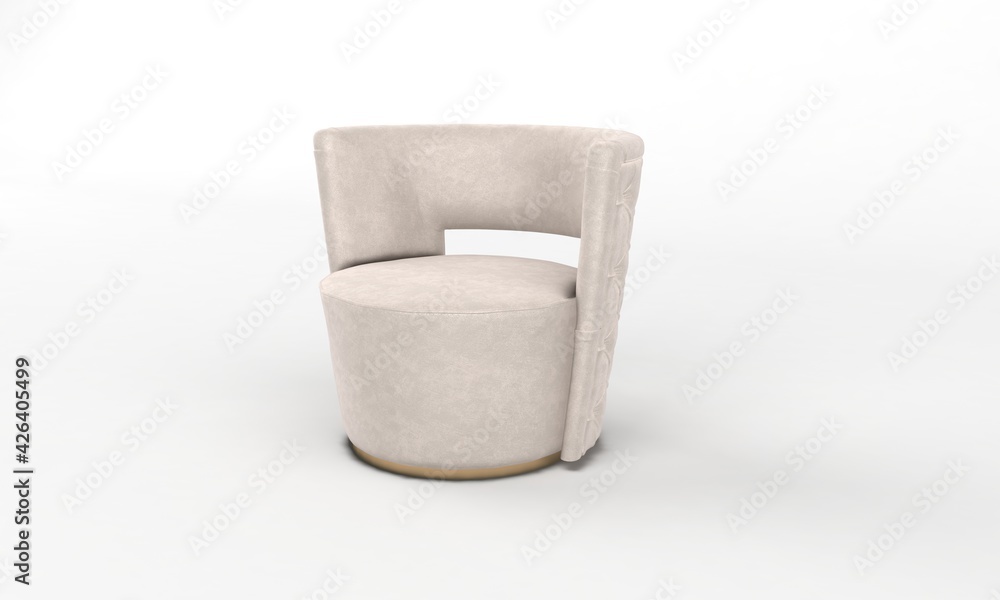 Fototapeta premium Single Sofa Chair side View furniture 3D Rendering