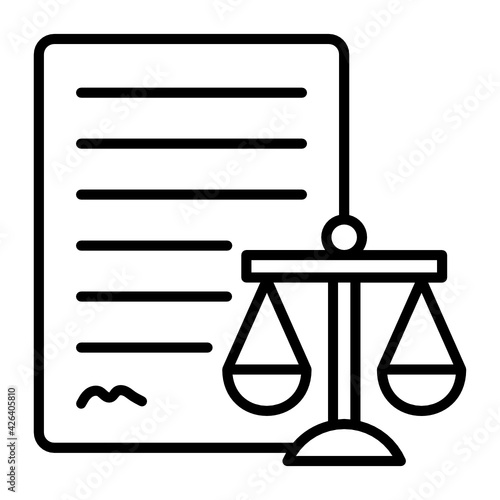 Court order Concept, Judgemental Decision Vector Icon Design, Verdicts Paper Sign, Lawyer and Legal system Symbol on white background, temporary restraining order stock illustration