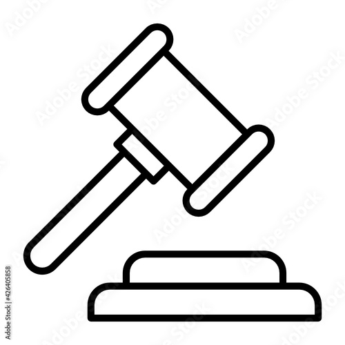 Judge Hammer Vector Color Icon Design, Power of Law and Order Concept, Lawyer and Legal system Symbol on white background, Auction Sign, Gavel Stock illustration,