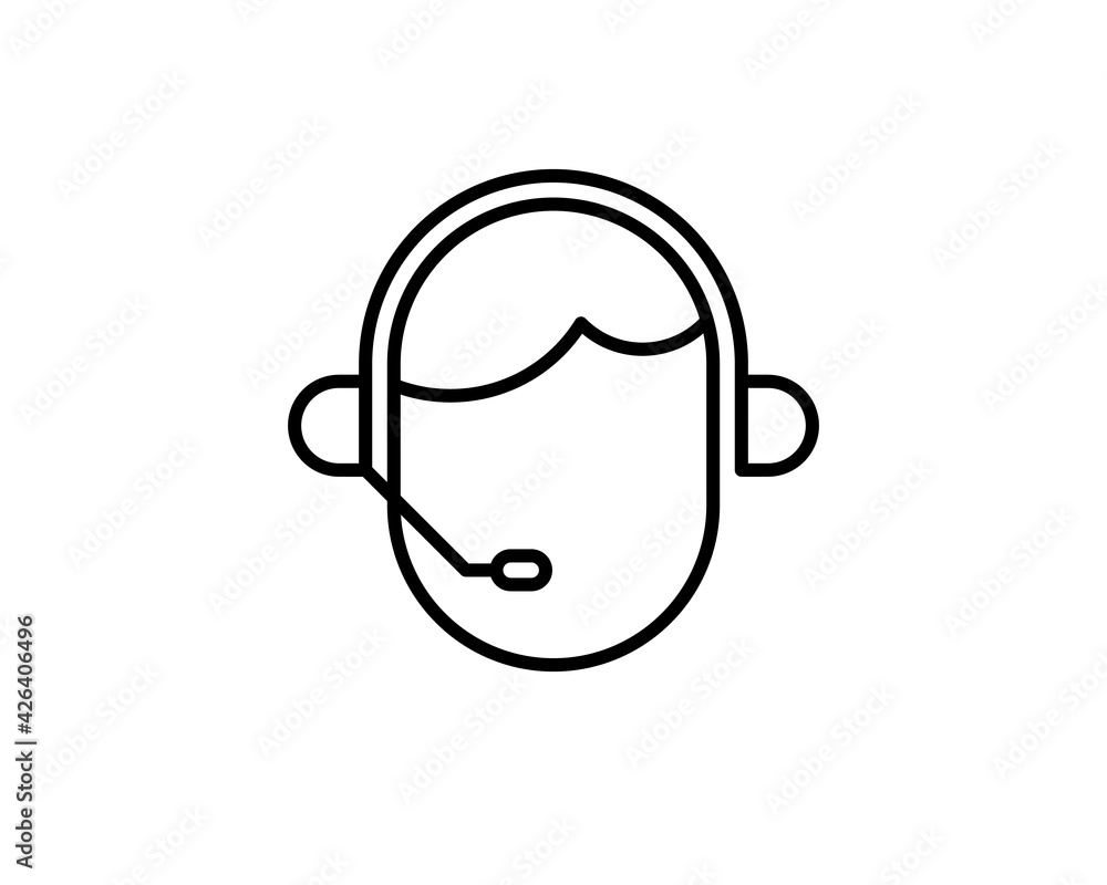 Customer Support Customer Service Agent Or Account Manager Line Art