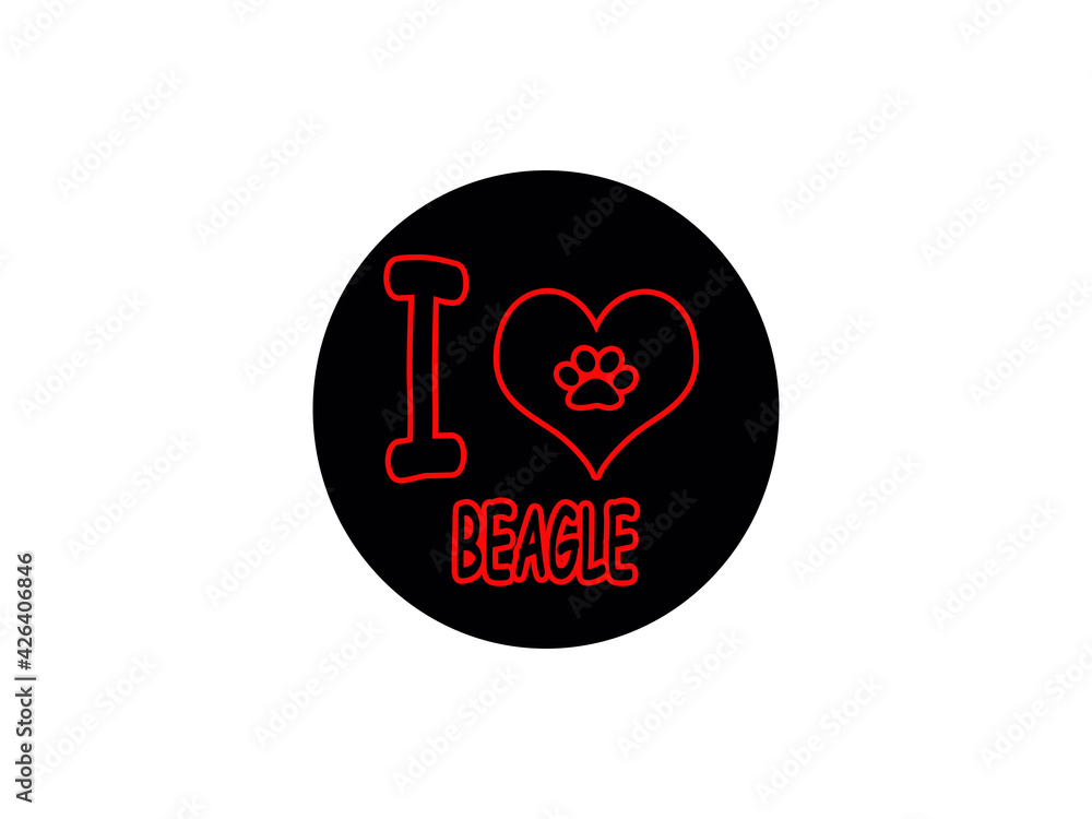 Obraz premium I love Beagle