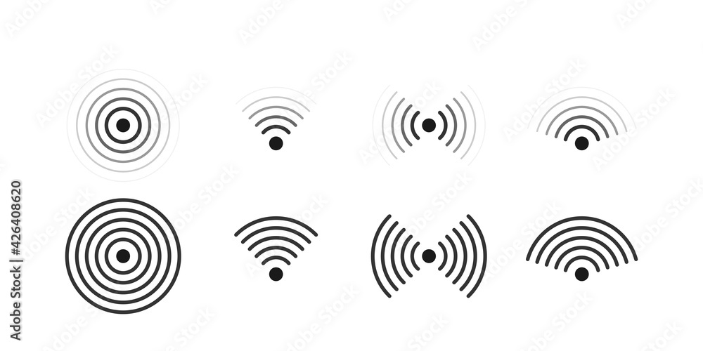 Wifi signal icons set illustration - obrazy, fototapety, plakaty 
