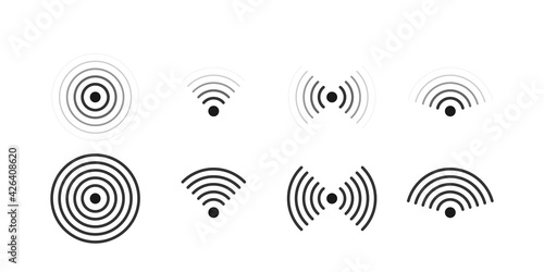 Wifi signal icons set illustration photo