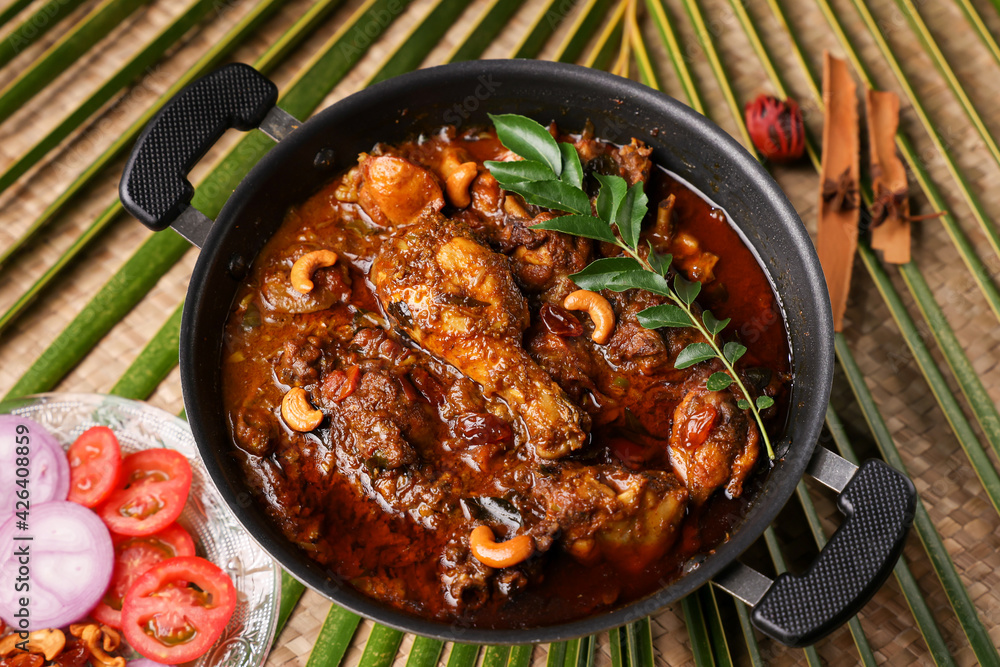 Naklejka chettinad Chicken Curry , Sri Lankan Chicken curry pepper