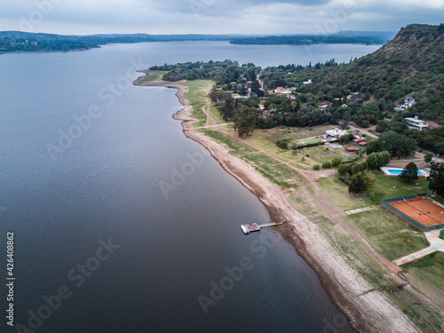 Lago de la ciudad de Villa del Dique, Córdoba, Argentina. Lugar turisitico para deportes acuaticos. photo