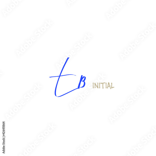 Initial tB beauty monogram and elegant logo design