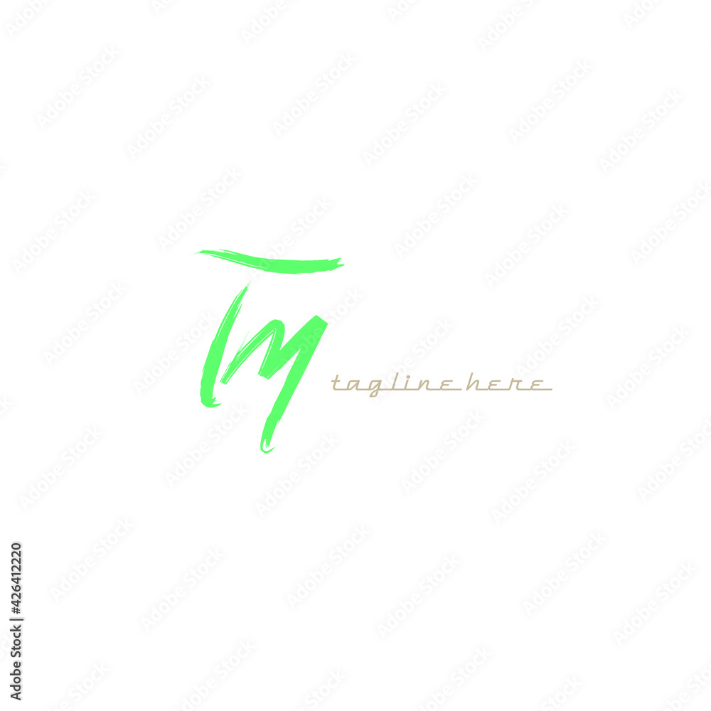 Initial Tm T m beauty monogram and elegant logo design