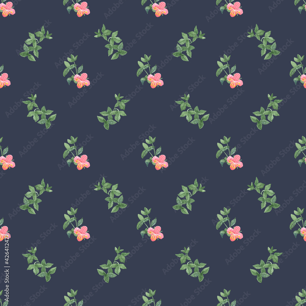 Floral pattern on blue background Floral pattern on blue background