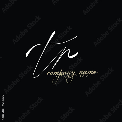 Initial tr beauty monogram and elegant logo design