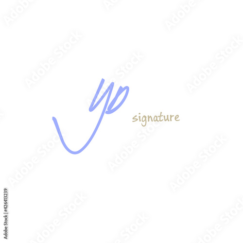Initial yD beauty monogram and elegant logo design