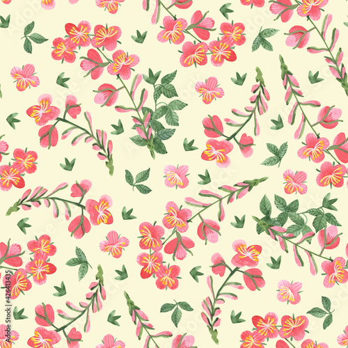 Pattern with meadow flowers © Irina