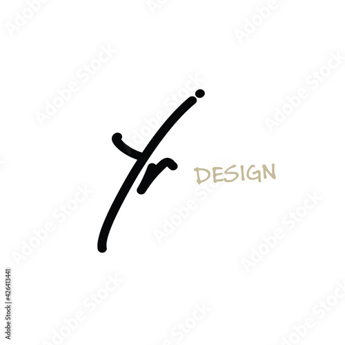 Initial Yr beauty monogram and elegant logo design