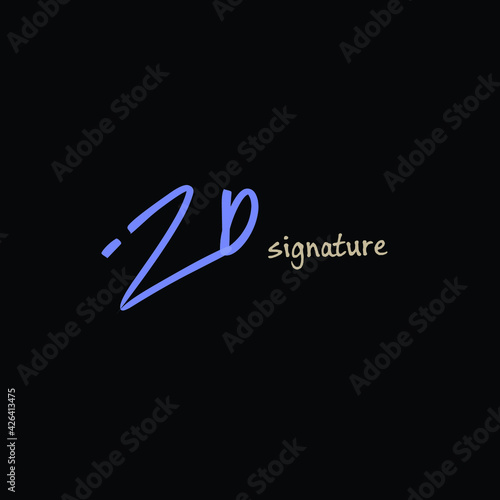 Initial ZD beauty monogram and elegant logo design