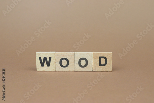 wood word written in wooden letters 