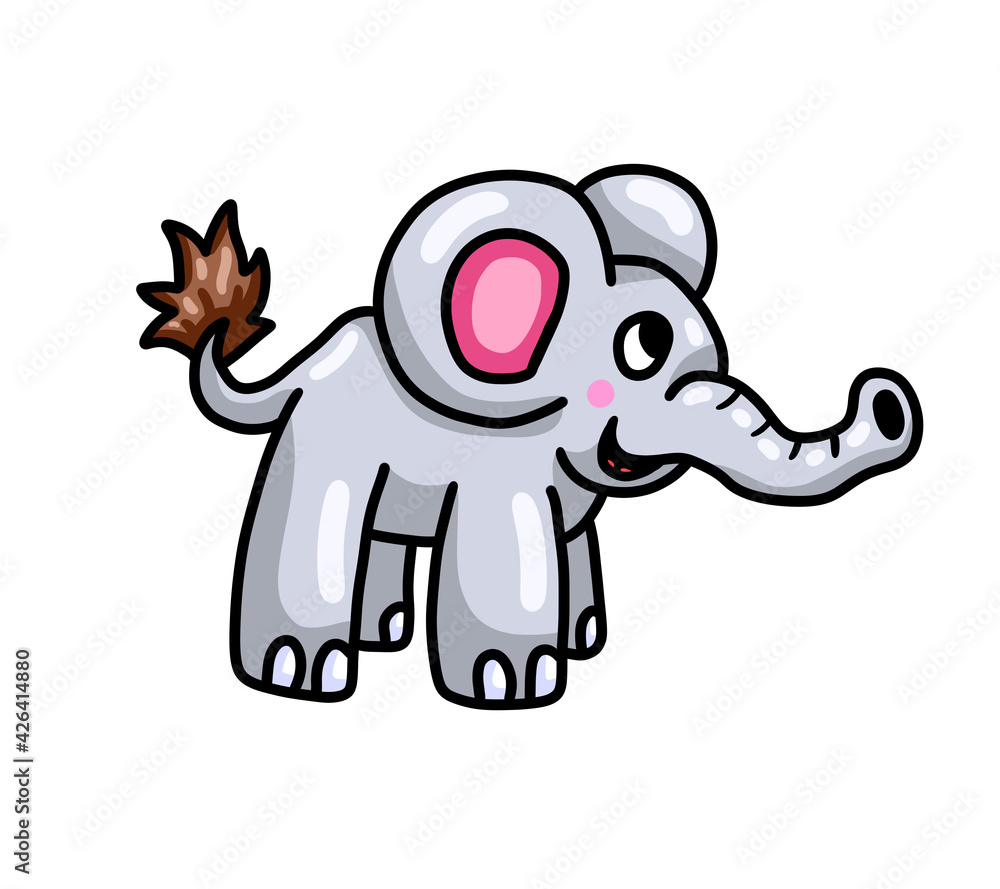 Stylized Adorable Happy Elephant Stylized Adorable Happy Elephant