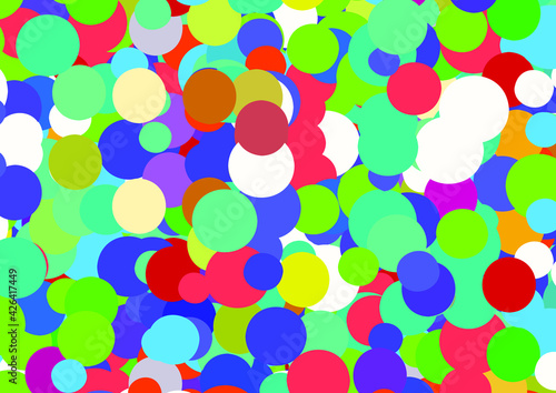 Colorful circles background. Colorful confetti. Vector illustration.