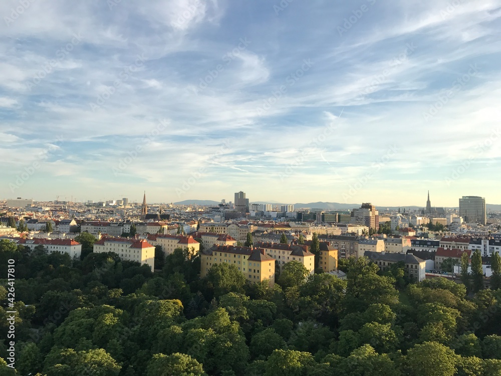 The skyline of the suburbs of Vienna Austria