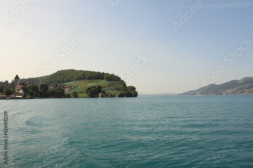 Lake Thun near the Interlaken in Switzerland.