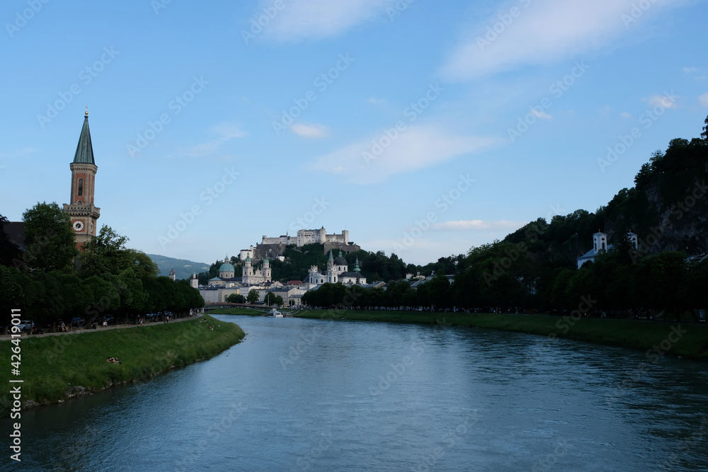 A view down the river toward Salzburg Austria