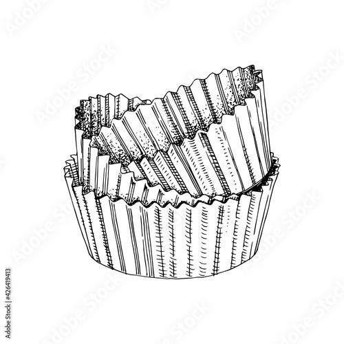Sketch forms for cooking muffin
