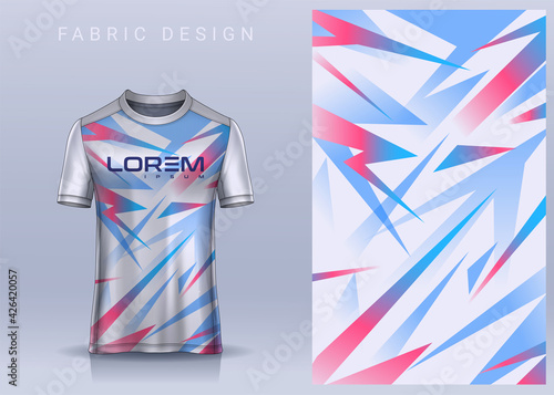 Fabric textile for Sport t-shirt ,Soccer jersey mockup for football club. uniform front view.