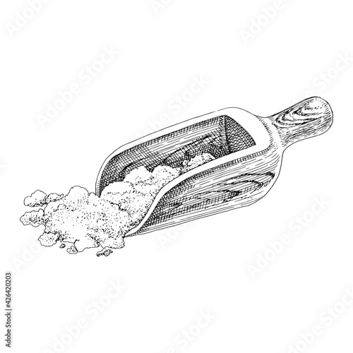 Wooden spoon with sea salt