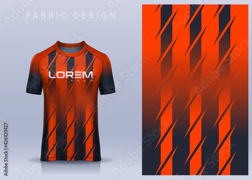 Fabric textile for Sport t-shirt ,Soccer jersey mockup for football club. uniform front view.