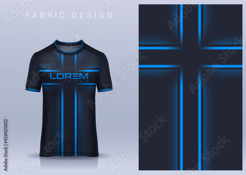 Fabric textile for Sport t-shirt ,Soccer jersey mockup for football club. uniform front view.