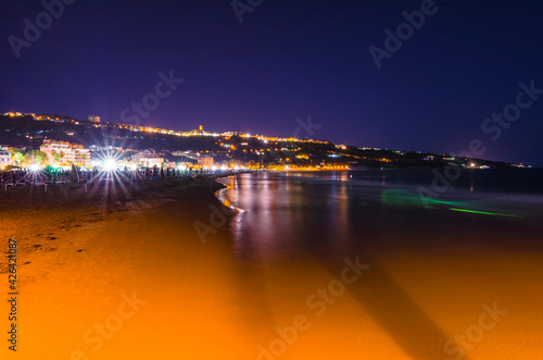 View of Vasto from the beach at night (Abruzzo - Italy)